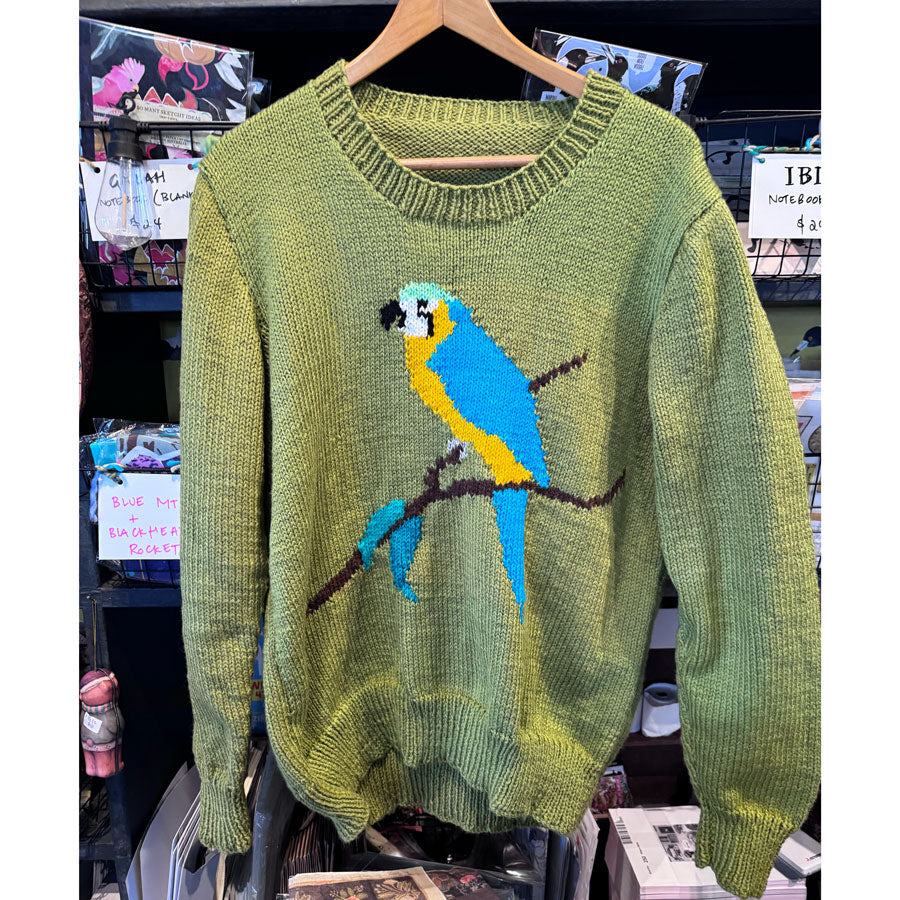 Macaw green handknit jumper