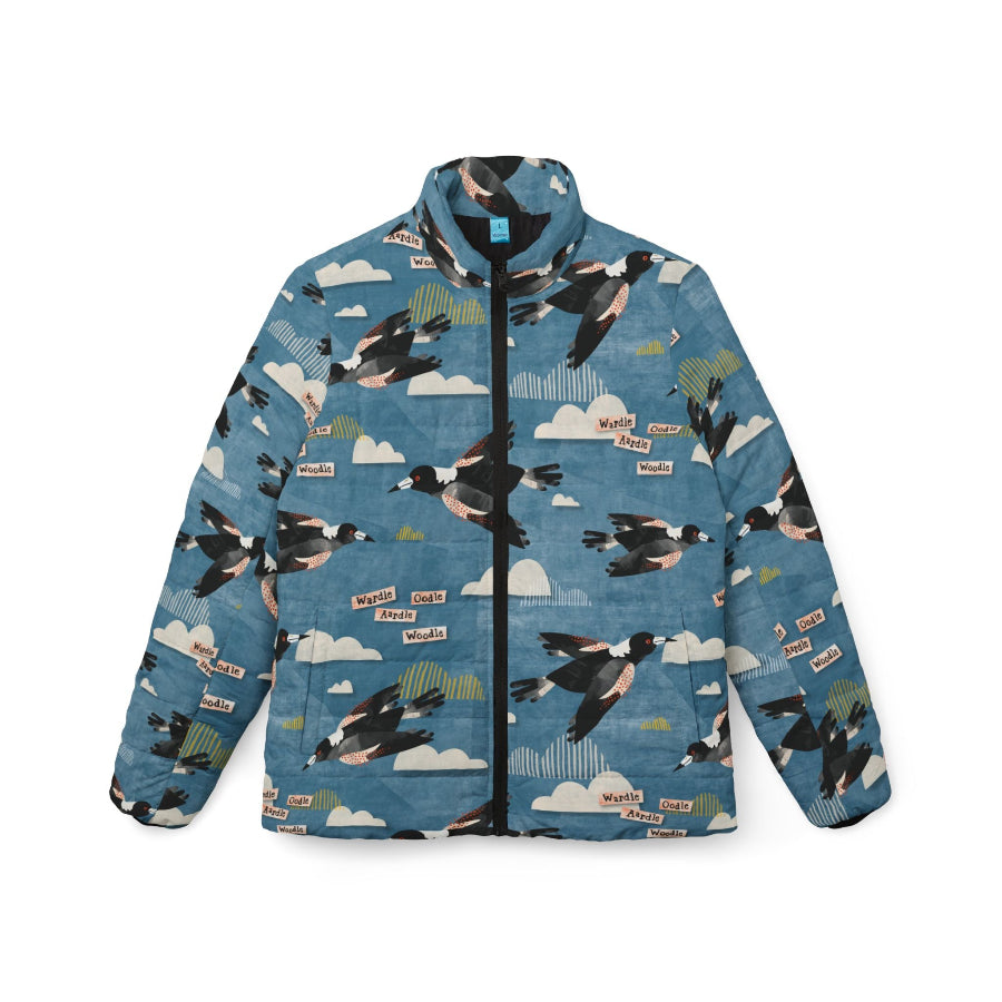 Magpie Talk puffer jacket by Mount Vic and Me