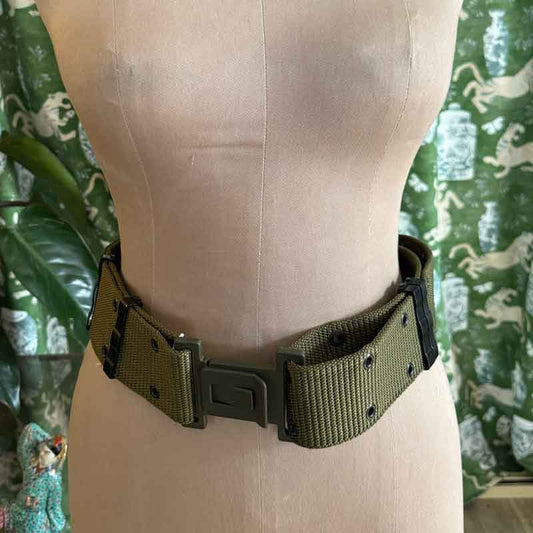 Military style green army belt