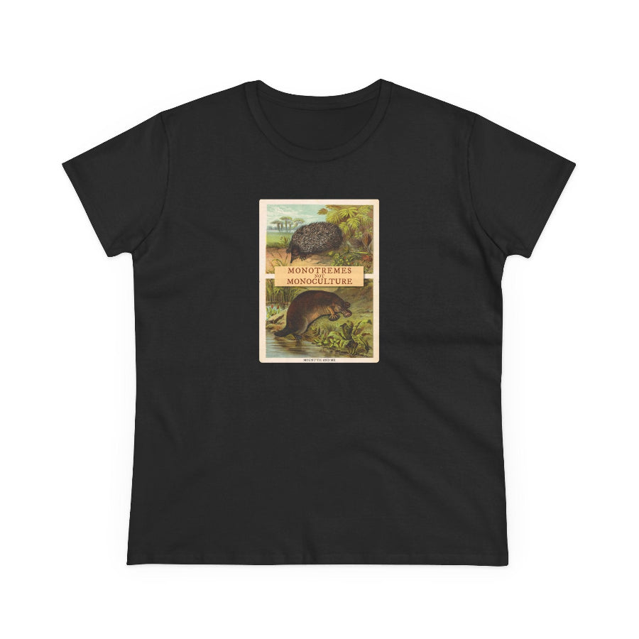 Monotremes not Monoculture semi-fit t shirt