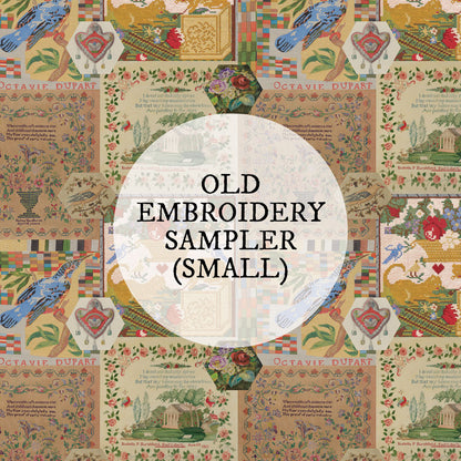 Fabric : Old embroidery sampler small