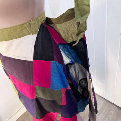 Patchwork wraparound skirt