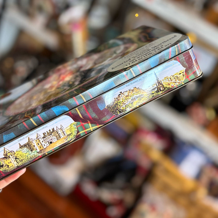 Patersons shortbread tin with dog