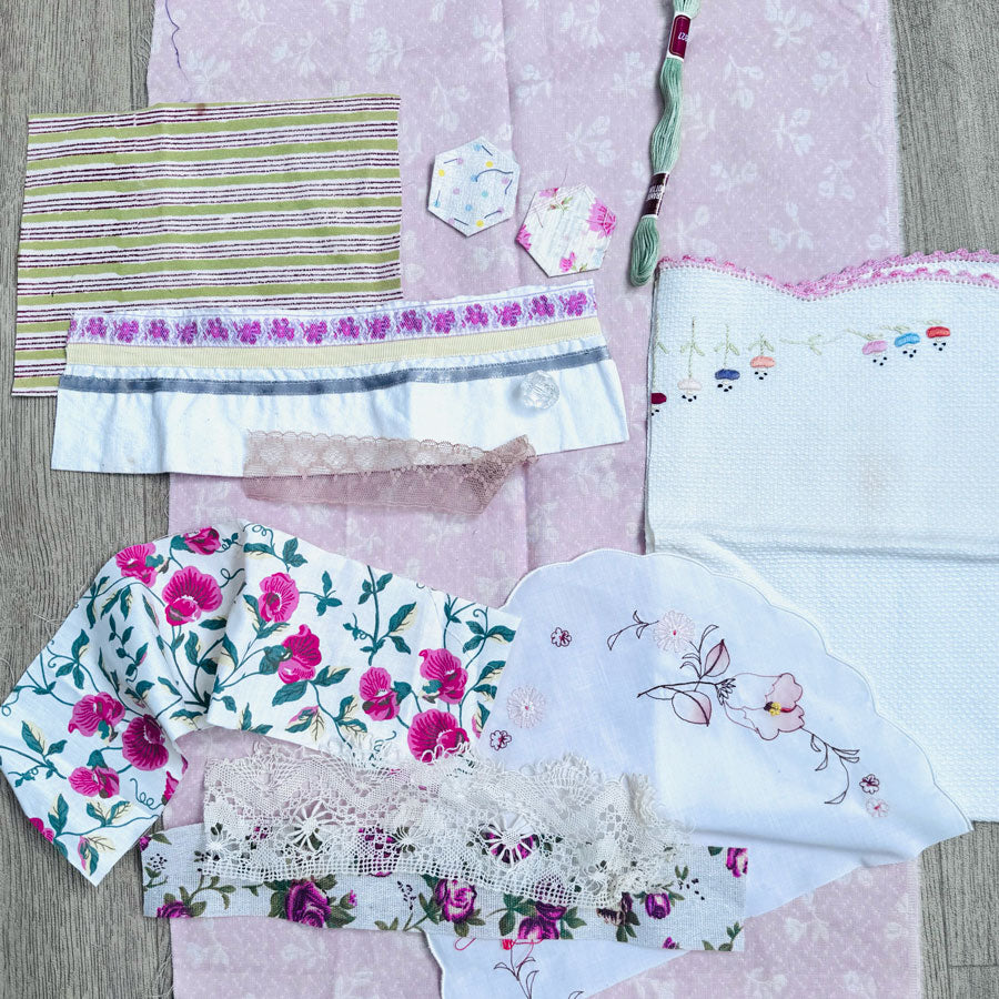Slow stitch Pinkie Pie fabric pack
