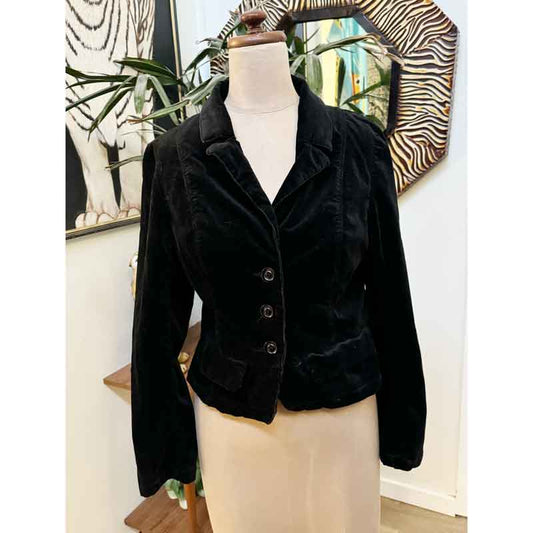 sz 16 Black velvet cropped jacket