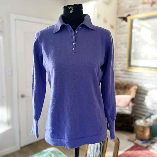 sz L Purple button up knit jumper