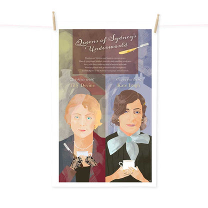Queens of Sydneys Underworld tea towel