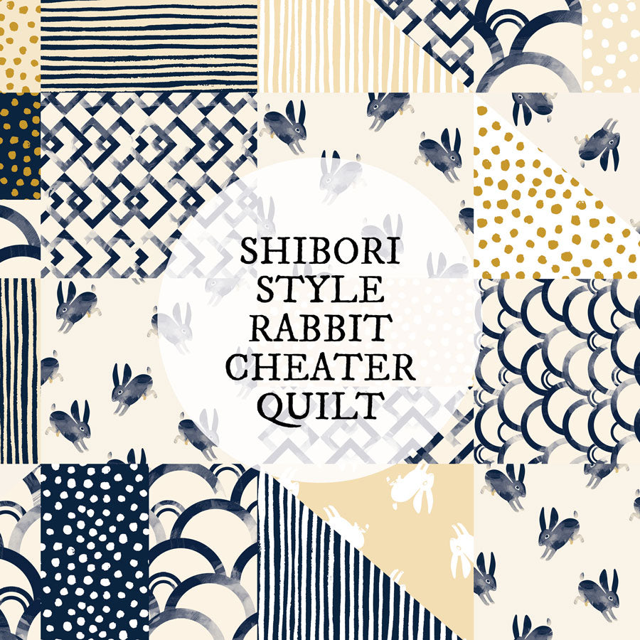 Fabric : Shibori Style Rabbit cheater quilt