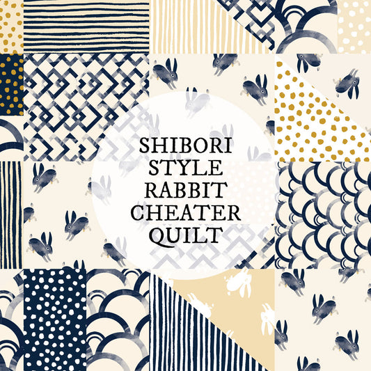 Fabric : Shibori Style Rabbit cheater quilt