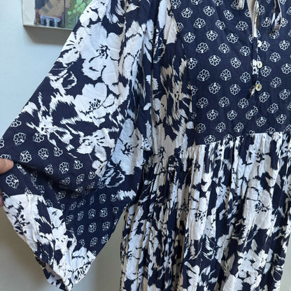 sz 12 gypsy boho blue dress