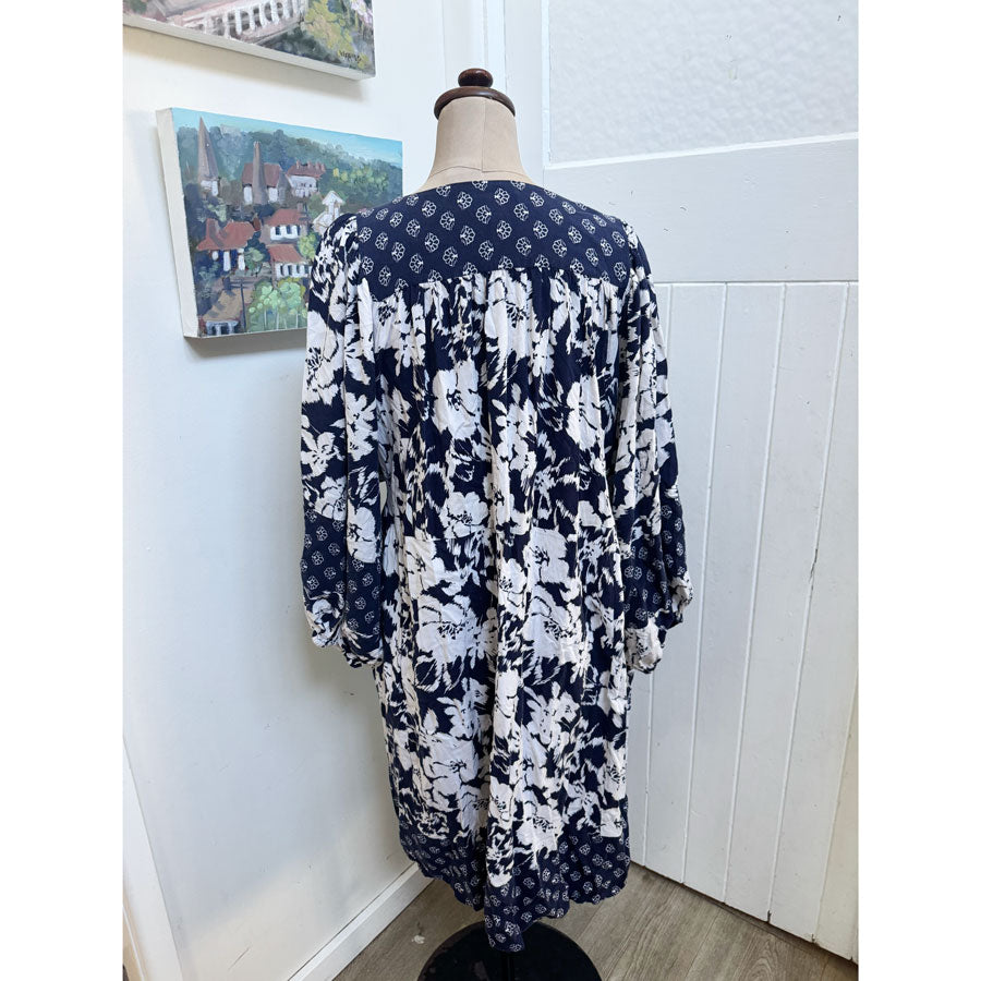 sz 12 gypsy boho blue dress