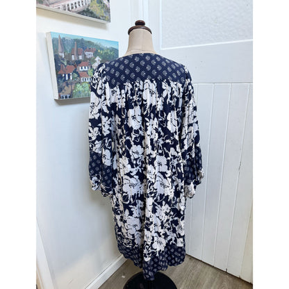 sz 12 gypsy boho blue dress