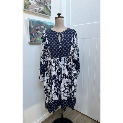 sz 12 gypsy boho blue dress