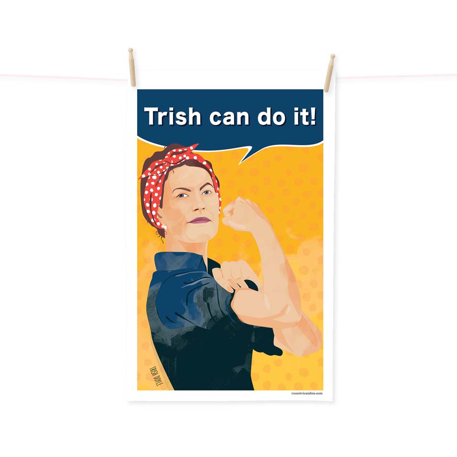 Trish Doyle Can Do It tea towel