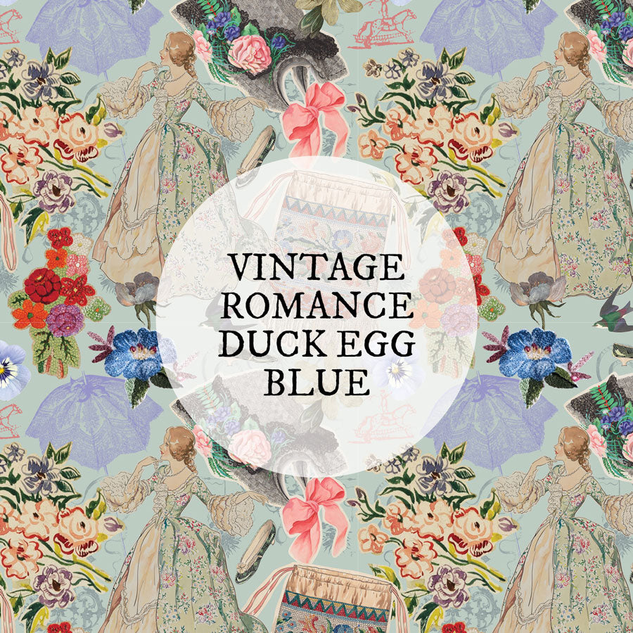Fabric : Vintage Romance duck egg blue