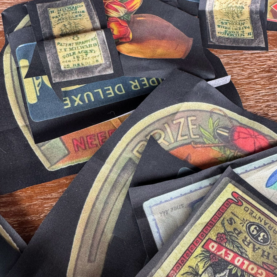 Sewing vintage fussy cut fabric pack