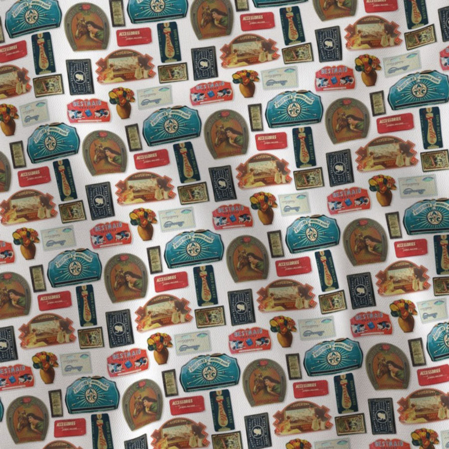 Fabric : Vintage Sewing Needles white (small)