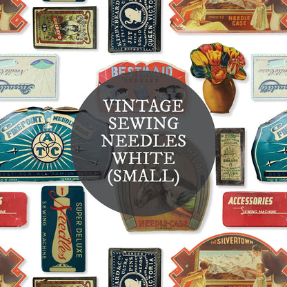 Fabric : Vintage Sewing Needles white (small)