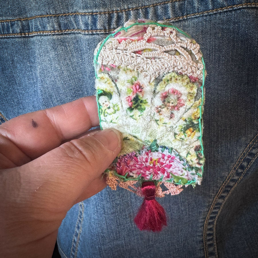 Velvet lady brooch