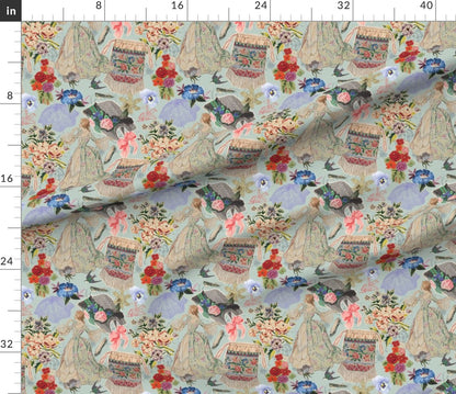 Fabric : Vintage Romance duck egg blue