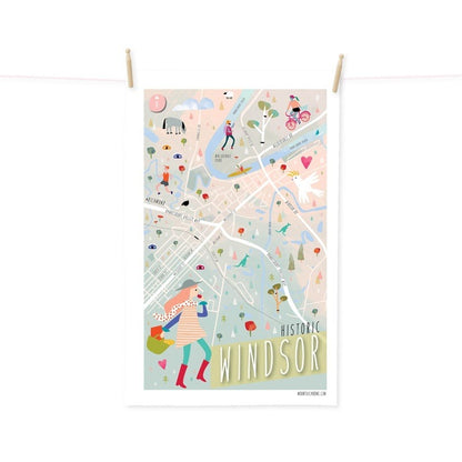 Windsor map tea towel