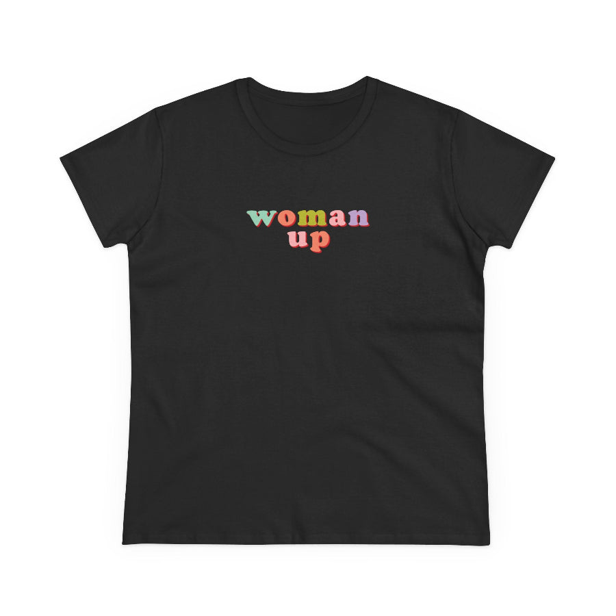 Woman Up typographic semi-fit t shirt