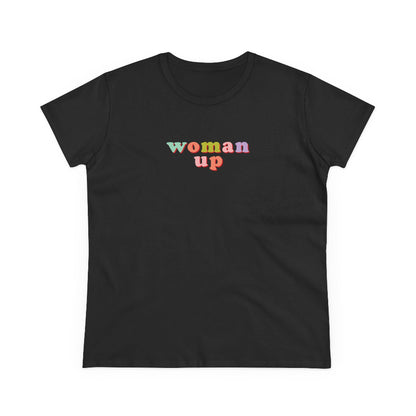 Woman Up typographic semi-fit t shirt