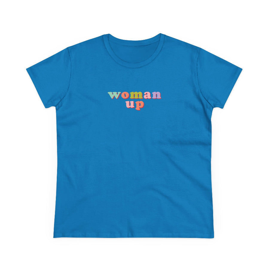 Woman Up typographic semi-fit t shirt