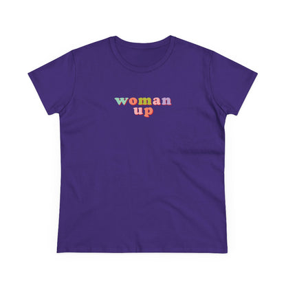 Woman Up typographic semi-fit t shirt