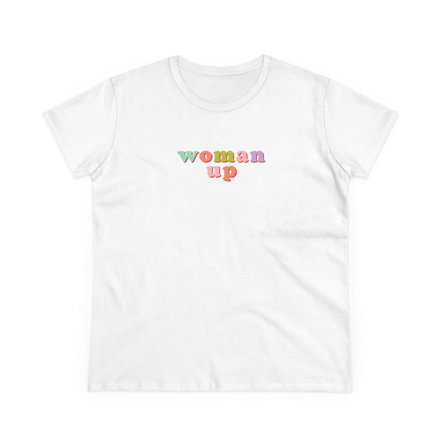 Woman Up typographic semi-fit t shirt