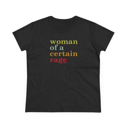 RTS Woman of a Certain Rage navy semi fit t shirt