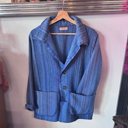 Wool blanket jacket upcycled