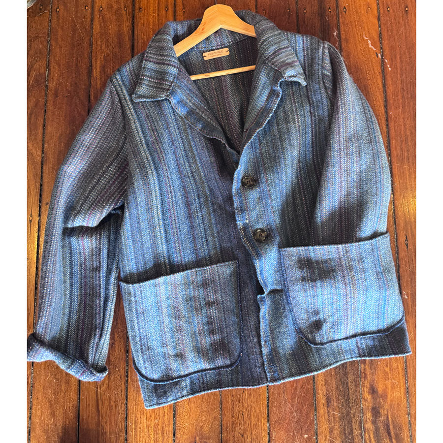 Wool blanket jacket upcycled