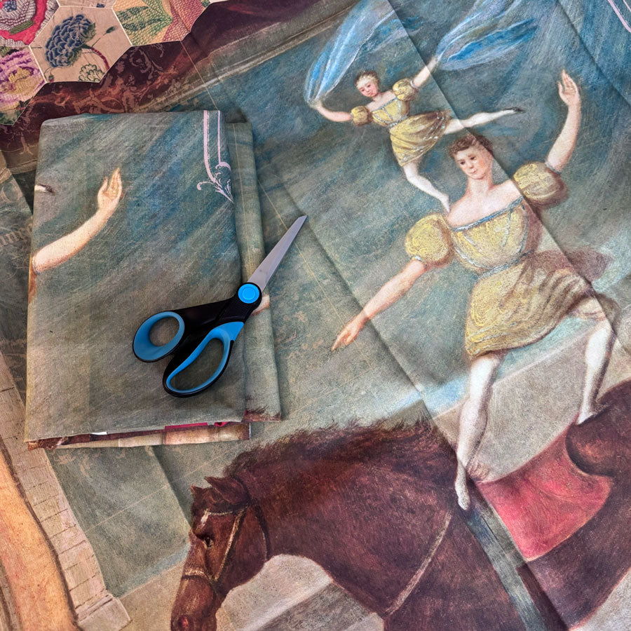 Acrobats huge linen cotton panel