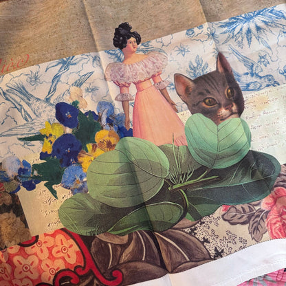 Acrobats huge linen cotton panel