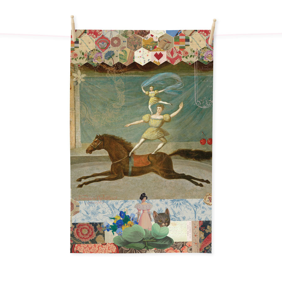 Acrobats tea towel