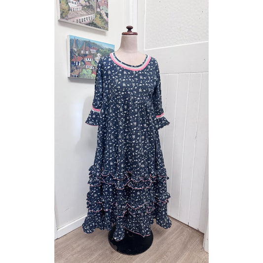 sz S Adrift blue floral maxi dress