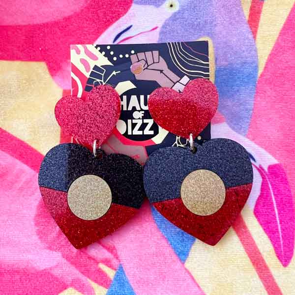 Indigenous Pride heart earrings