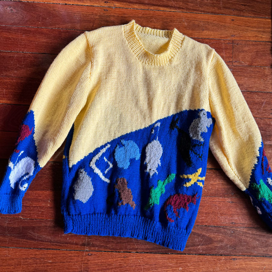 Australian Animals hand knit jumper