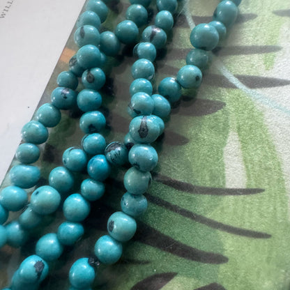 Aqua beaded long necklace