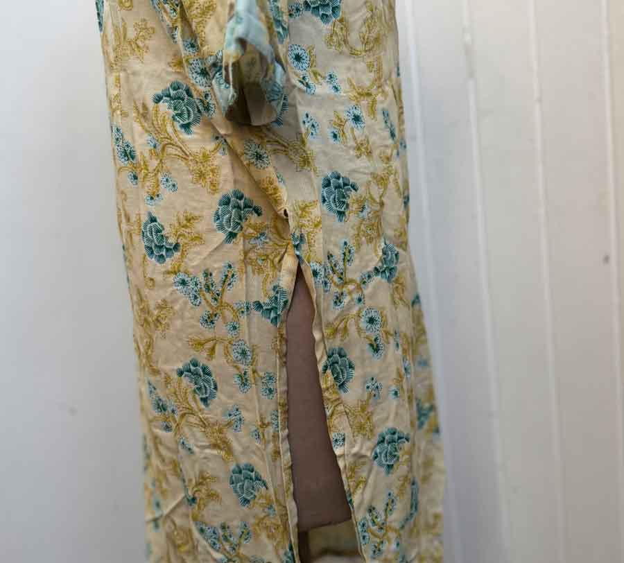 sz XL yellow blue floral kurta top