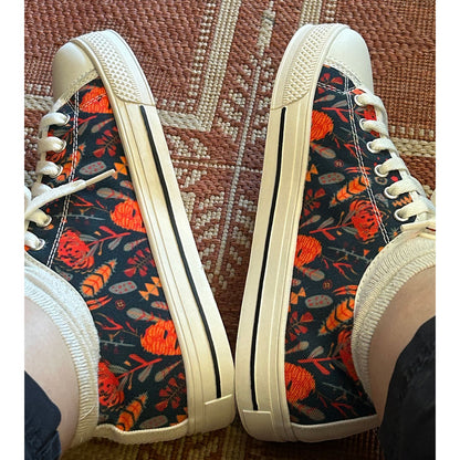 Australian flora blue womens low top sneakers