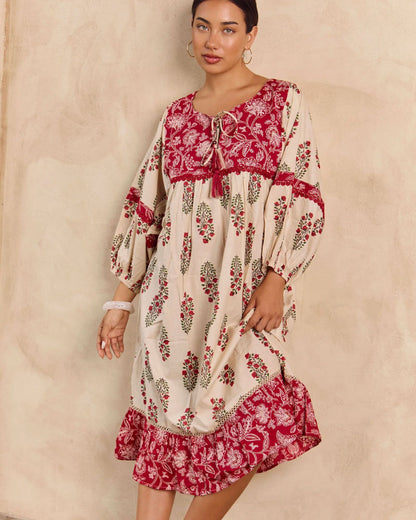 Bahamas dress rose garden embroidery 1XL-4XL