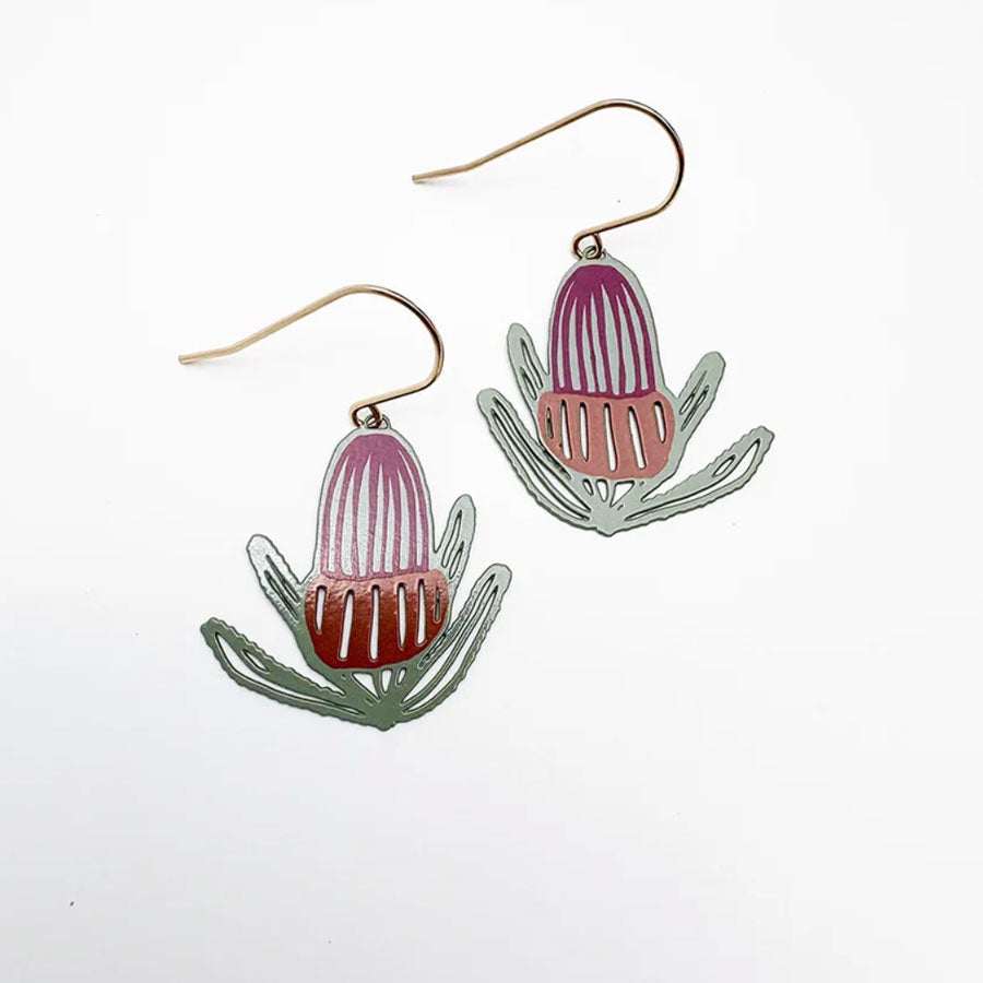 Banksia flower earrings