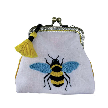 Embroidery purse kit bee