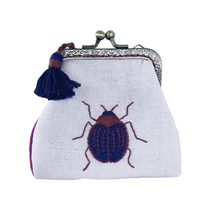 Embroidery purse kit beetle
