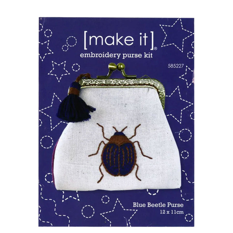 Embroidery purse kit beetle