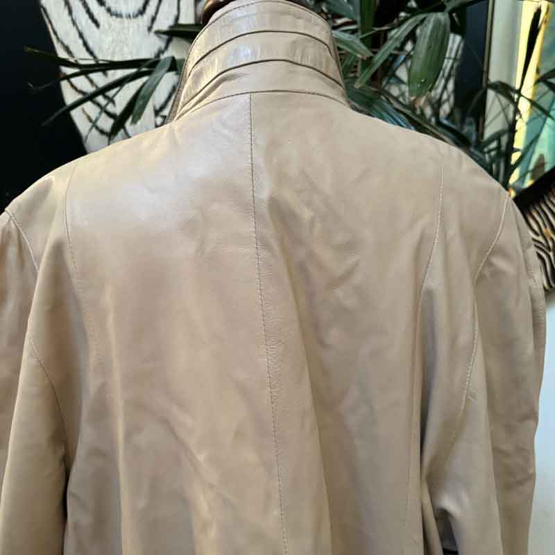 sz XL 42 beige leather coat