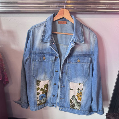 Bird denim jacket upcycled