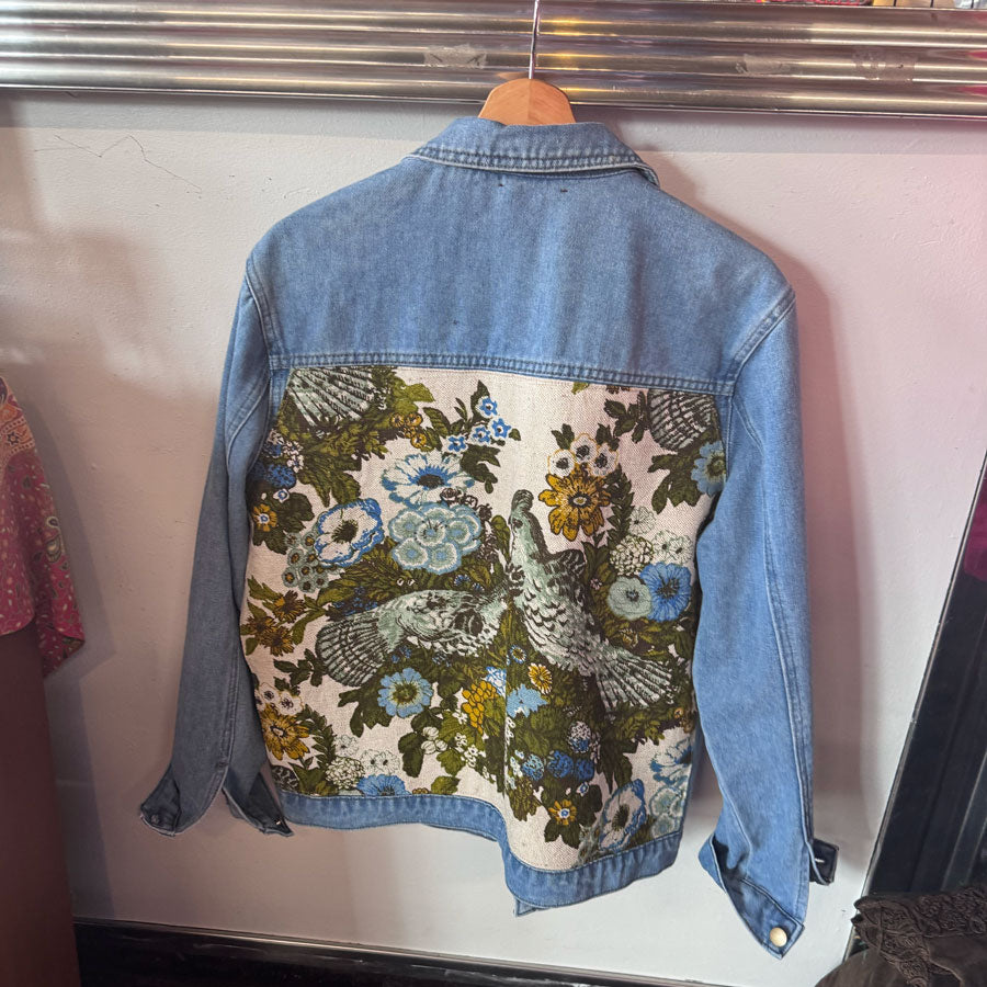 Bird denim jacket upcycled